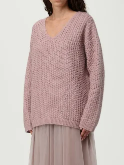 Maglione a v in cashmere e lana vergine a nido ape