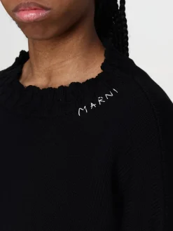 Maglione crop di cotone Marni con rotture