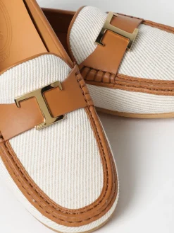 Mocassino City Gommino T Timeless Tod's in canvas e pelle