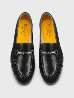 Mocassino Doucal's in pelle nappata ed arricciata con morsetto