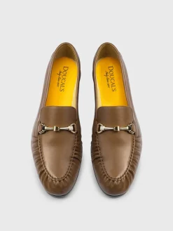 Mocassino Doucal's in pelle nappata ed arricciata con morsetto