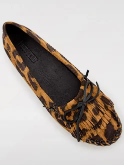 Mocassino Indiana Paris Texas in camoscio stampa animalier