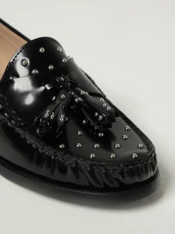 Mocassino Stuart Weitzman in pelle spazzolata con borchie