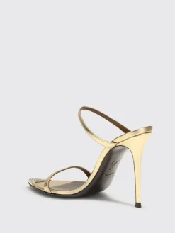 Mules Giuseppe Zanotti in pelle laminata con dettaglio di strass