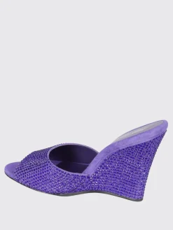 Mules Holly Wandy Paris Texas in camoscio con strass all over