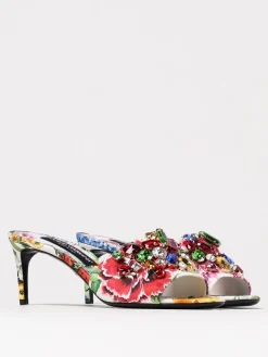 Mules Keira Dolce & Gabbana in broccato stampa floreale e cristalli