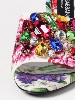 Mules Keira Dolce & Gabbana in broccato stampa floreale e cristalli