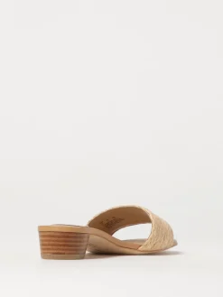 Mules Lauren Ralph Lauren in rafia di canapa intrecciata e pelle