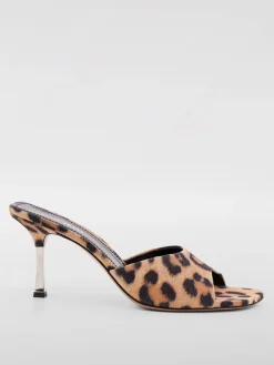 Mules Lorena Paris Texas in camoscio stampa animalier