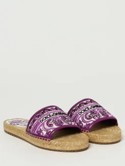 Mules Maiolica Dolce & Gabbana in cotone ricamato