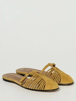 Mules Osip Cumin by Far in camoscio