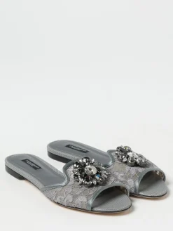 Mules Rainbow Dolce & Gabbana in pizzo con applicazione gioiello