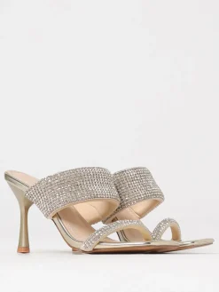 Mules Sadira Twenty Fourhaitch in pelle laminata con strass all over