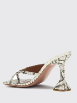 Mules Shiona Amina Muaddi in pelle stampa pitone