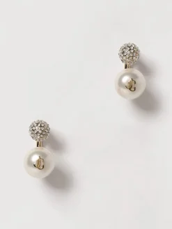 Orecchini Aurie Jimmy Choo in ottone con strass e perle sintetiche