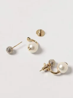 Orecchini Aurie Jimmy Choo in ottone con strass e perle sintetiche