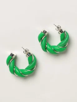 Orecchini Bottega Veneta a cerchi in nappa intrecciata