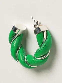 Orecchini Bottega Veneta a cerchi in nappa intrecciata