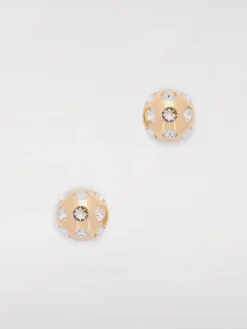 Orecchini Jacquemus in ottone con strass incastonati