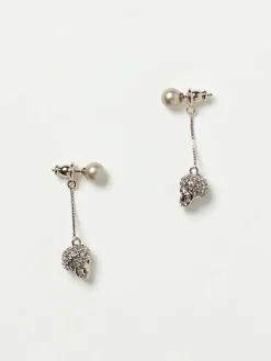 Orecchini McQueen in ottone con pavè di strass