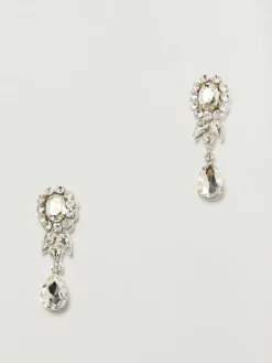 Orecchini Moschino Couture in ottone con strass incastonati