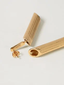 Orecchini Penne Rigate Moschino Couture in ottone