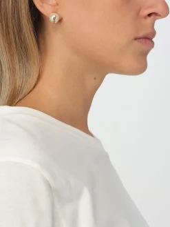 Orecchini Saint Laurent in ottone e perle sintetiche