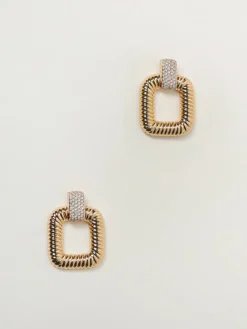 Orecchini Self-Portrait in ottone con strass