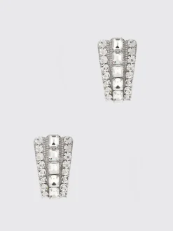 Orecchini Self-Portrait in ottone con strass incastonati