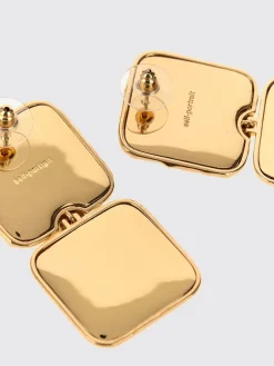 Orecchini Self-Portrait in ottone con cristalli cabochon