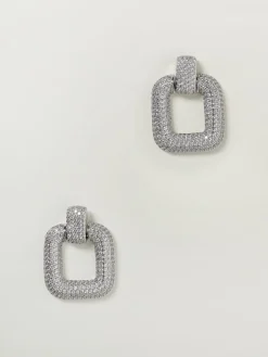 Orecchini Self-Portrait in ottone con strass incastonati