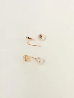 Orecchini Tory Burch in ottone con perle sintetiche