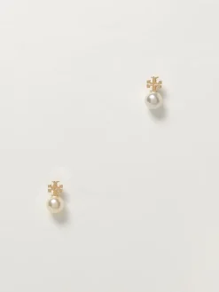 Orecchini Tory Burch in ottone cno perle sintetiche