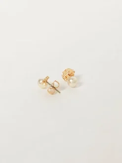 Orecchini Tory Burch in ottone cno perle sintetiche