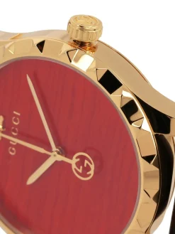 Orologio Gucci con cinturino in pelle e cassa in metallo