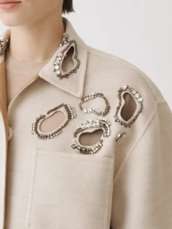 Overshirt Fabiana Filippi in lana vergine con applicazioni