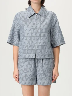 Overshirt Fendi in denim con monogram