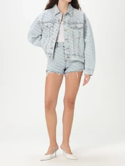 Pantaloncino Alexander Wang in denim con logo