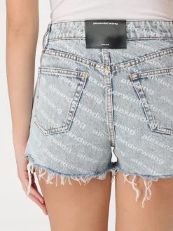 Pantaloncino Alexander Wang in denim con logo