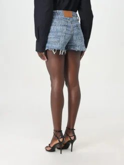 Pantaloncino Alexander Wang in denim con logo