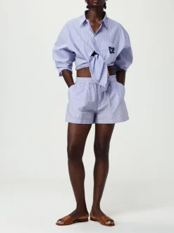 Pantaloncino in cotone a righe Dsquared2