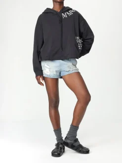 Pantaloncino MM6 Maison Margiela in denim di cotone distressed