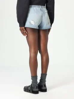 Pantaloncino MM6 Maison Margiela in denim di cotone distressed