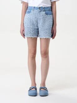 Pantaloncino Stella McCartney in denim con dettagli in maglia
