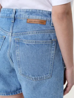 Pantaloncino Stella McCartney in denim con dettagli in maglia