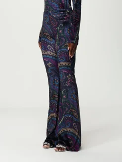 Pantalone a zampa Etro in jersey con stampa Paisley