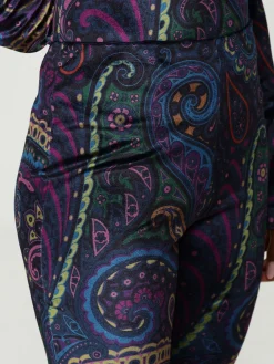 Pantalone a zampa Etro in jersey con stampa Paisley