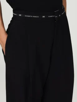 Pantalone cropped Elisabetta Franchi in crêpe