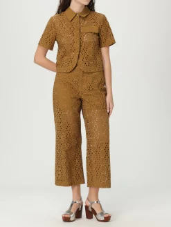 Pantalone cropped Liu Jo in cotone Sangallo