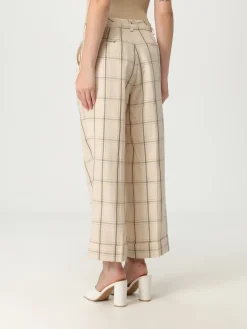 Pantalone in misto lino tartan Liu Jo